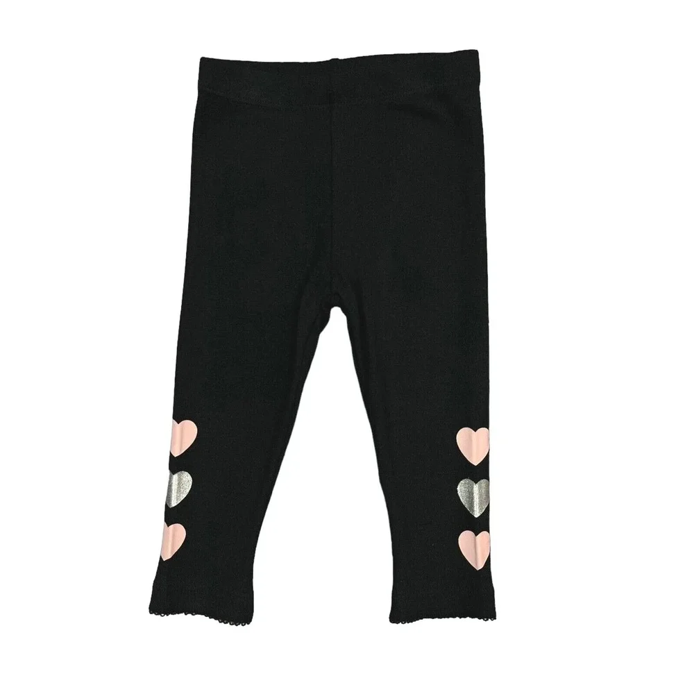 Carters Baby Girls 3pc Outfit Tops & Leggings Set Size 3 Months Pink-White-Black